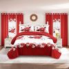 9-Piece Red And White Gardenia Duvet Cover Bedding Set For Queen, King And California King