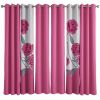 9-Piece Pink And White Rose Bedspread And Curtain Set For Queen And King