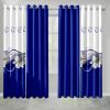 9-Piece Blue And White Lotus Bedspread And Curtain Set For King