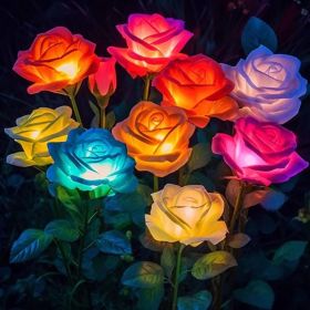 Solar Lights Outdoor Waterproof for Garden Decor, 4 Pack Solar Garden Lights for Outside, Outdoor Solar Lights for Yard with Solar Flowers Lights (Option: 10pcs)