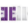 6-Piece Purple And White Gardenia Window Curtain And Sheer Panel Set