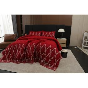 3-Piece Lace Embroidered Comforter Set with 2 Pillow Shams, Elegant Floral Bedding for Queen, King and California King Beds (Option: Brown-California King)