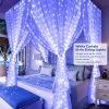 USB Curtain Fairy Lights 300 LEDs, 8 Modes Remote Control Window String Lights with Hooks, 2.7M×3M Icicle Lights for Bedroom Wedding Decor