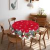 Christmas Round Tablecloth 60 inch Christmas Nativity Table Cloth Xmas Tree Table Cloths Decorations for Home Kitchen Dining Red Buffalo Plaid