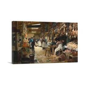 The Parisian Market 1885 (Type: Standard Framed Canvas Print, size: 32" x 24" / 80cm x 60cm (approx))