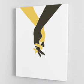 Holding Hands Canvas Print or Poster (Type: Standard Framed Canvas Print, size: 12" x 8" / 30cm x 20cm (approx))