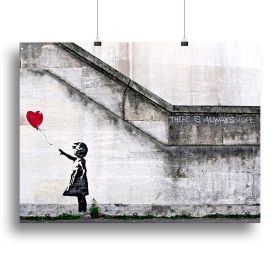 Banksy There is Always Hope Canvas Print or Poster (Type: Poster Print, size: 16" x 12" / 42cm x 30cm (approx))