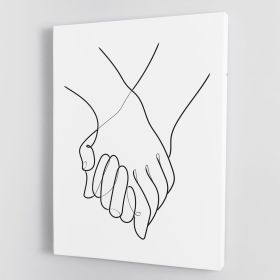 Holding Hands Lines Canvas Print or Poster (Type: Standard Framed Canvas Print, size: 32" x 24" / 80cm x 60cm (approx))