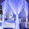 USB Curtain Fairy Lights 300 LEDs, 8 Modes Remote Control Window String Lights with Hooks, 2.7M×3M Icicle Lights for Bedroom Wedding Decor